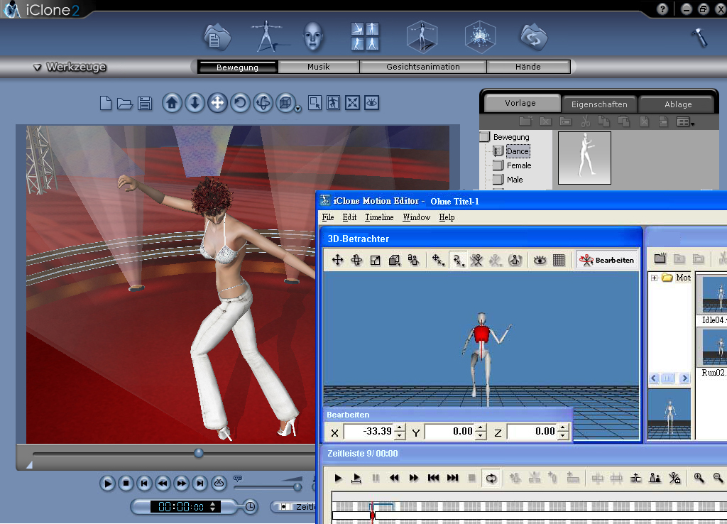 Screenshot vom Programm: Reallusion iClone Studio Edition(German)