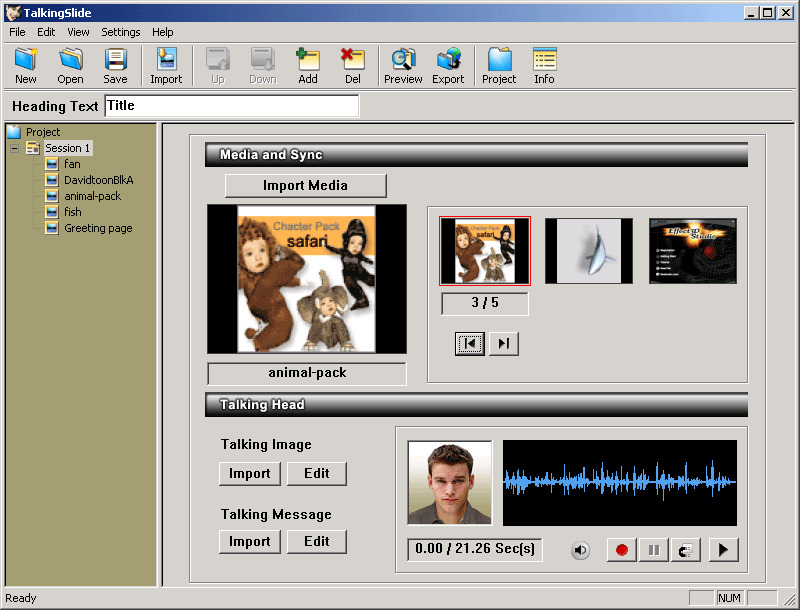 Screenshot of TalkingSlide 1.0